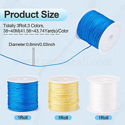 3 Rolls 3 Colors Nylon Braided Cord&nbsp;NWIR-TA0001-35C