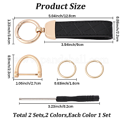 2 Bags 2 Colors PU Leather Keychains&nbsp;KEYC-CL0001-27C