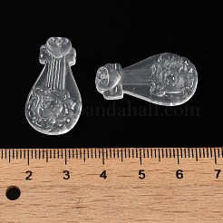 透明なアクリルパーツ  楽器  透明  28x15x4mm  穴：1.5mm&nbsp;OACR-H042-04