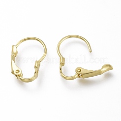 真鍮製フレンチフックピアスパーツ  24KGP本金メッキ  16.5x11x3mm  ピン：0.6x0.8mm&nbsp;X-KK-Z007-26G