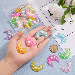 28Pcs 7 Colors Resin Pendants&nbsp;RESI-CJ0001-225