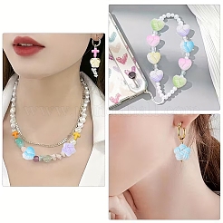 60個 2スタイル スプレープリント不透明アクリルビーズ  混合図形  20~21x22x11~12mm  穴：3mm  30個/スタイル&nbsp;OACR-YW0004-17