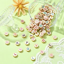 Alloy Enamel Letter Beads&nbsp;ENAM-CJ0001-24