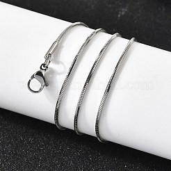 1.2mm 304 ステンレススチール スネークチェーンネックレス 女性用 男性用  ステンレス鋼色  17.72インチ（45cm）&nbsp;STAS-V011-04B-P