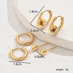 3 Pairs Minimalist Stainless Steel Earrings Sets&nbsp;KR5493