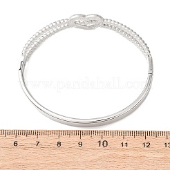女性用304ステンレススチールヒンジ付きバングル  ハート  ステンレス鋼色  内径：2.36x2.01インチ（6x5.1cm）&nbsp;BJEW-F527-02P