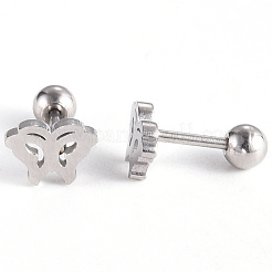 Tarnish Resistant 201 Stainless Steel Barbell Cartilage Earrings&nbsp;EJEW-R147-16