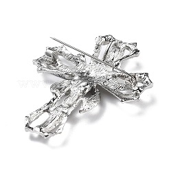 Cross Alloy Rhinestone Brooch Pins&nbsp;JEWB-Z034-06P-02