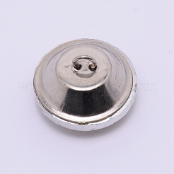 ガラスのラインストーンボタン  鉄のトレイ付き  家具を飾る  フラットラウンド  黄水仙  25x17.5~18.5mm  穴：3mm&nbsp;BUTT-WH0015-21E-04