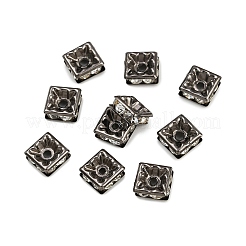 Brass Rhinestone Spacer Beads&nbsp;RB-A013-7x7-01B