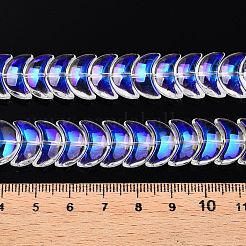 電気メッキガラスビーズセット  ムーン  透明  9x14x7mm  穴：0.9mm  約99~101個/連  35.08~36.36''（89.1~90.9センチメートル）&nbsp;EGLA-T021-07C