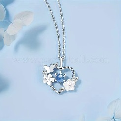 Alloy Resin Pendant Flower Heart Frame Pendant Necklaces for Woemn&nbsp;WG3E827-01