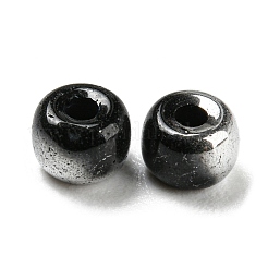 ガラスシードビーズ  ABカラー  ロンデル  ブラック  4x3mm  穴：1.2mm  20 G /袋&nbsp;GLAA-Q096-01K