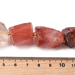 生の粗いチェリークォーツガラスビーズ連売り  ナゲット  シードビーズで  14~28x15~25x10~27mm  穴：1.2~1.4mm  約9~10個/連  7.76''~8.07''（19.7~20.5センチメートル）&nbsp;G-Z087-B08