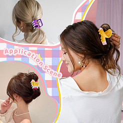 6個 6スタイル アクリル 爪 ヘアクリップ 女性 女の子 太い髪用  混合図形  35~46x46~77x29~52mm  1個/スタイル&nbsp;PHAR-CA0001-006