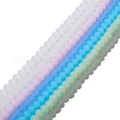 7 Strands 7 Colors Imitation Jade Solid Color Glass Beads Strands&nbsp;EGLA-TA0001-50