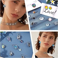DIY Flat Round Dangle Earring Making Kits&nbsp;STAS-UN0034-76