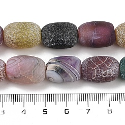 天然石風化瑪瑙ビーズ連売り  染め＆加熱  バレル  ミックスカラー  17~18x12.5~13mm  穴：1.2~1.4mm  約22個/連  15.08''（38.3センチメートル）&nbsp;G-NH0047-B07-02