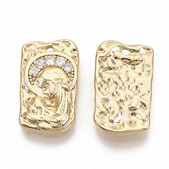 Brass Micro Pave Cubic Zirconia Pendants&nbsp;KK-T051-05G-NF