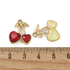 K5ガラスチャーム  合金パーツ  UVメッキ  チェリー  ライトゴールド  19x16x5mm  穴：2mm&nbsp;PALLOY-P308-24KCG