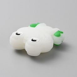 Frog Luminous Food Grade Eco-Friendly Silicone Beads&nbsp;SIL-WH0003-12F