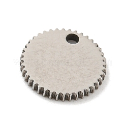 変色しない304ステンレススチールチャーム  空白タグのスタンプ  フラットラウンドのチャーム  ステンレス鋼色  8x1mm  穴：1mm&nbsp;LS-STAS-G318-05P