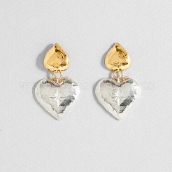 Two Tone Brass Dangle Stud Earrings&nbsp;FS-WG591A3-01