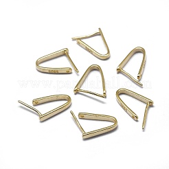 925スターリングシルバーペンダントベイル  s925スタンプあり  アイスピック＆ピンチベイル  ゴールドカラー  12x2mm  ピン：0.6mm  股下の長さ：10mm&nbsp;STER-L057-080A-G