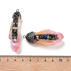Electroplated Raw Rough Natural Quartz Crystal Big Pendants&nbsp;G-B077-04A-01