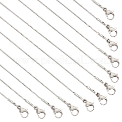 12Pcs 304 Stainless Steel Snake Chain Necklaces Set for Men Women&nbsp;STAS-PH0001-28P