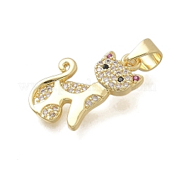 Brass Micro Pave Cubic Zirconia Pendants&nbsp;KK-D431-017G