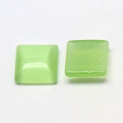 キャッツアイカボション  正方形  ミックスカラー  12x12x3mm&nbsp;CE-J006-12x12mm-M-1
