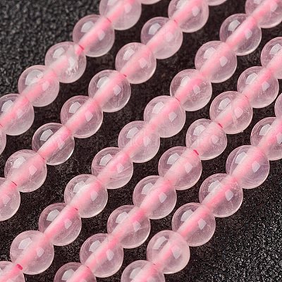天然ローズクォーツ連 ラウンド 3mm 穴：0.8mm 約127個/連 15.7インチ