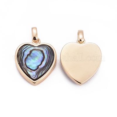 Natural Abalone Shell/Paua ShellCharms&nbsp;BSHE-F011-04B-G-1
