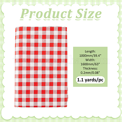 1mのポリエステル生地  タータン模様  レッド  1000x1600x0.2mm&nbsp;DIY-WH0622-581A-1