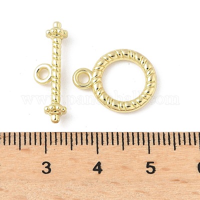 Textured Ring Alloy Toggle Clasps&nbsp;FIND-B047-20G-1