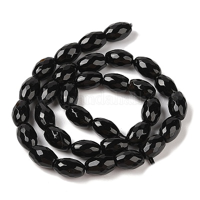 Natural Black Onyx Beads Strands&nbsp;G-Q194-B01-01G-1