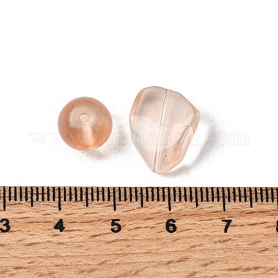 透明ガラスビーズ  混合図形  オレンジ  5.5~16x6~11.5x6.5~10.5mm  穴：1.2~1.6mm  約1470個/1000g&nbsp;DGLA-C005-01K-1