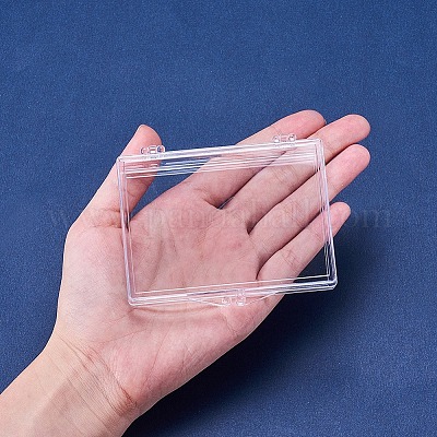 クリアプラスチックビーズ収納ケース  直方体の  透明  9.3x6.8x1.6cm&nbsp;CON-WH0019-04-1