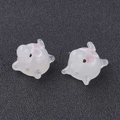 手作りランプワークビーズ  カメ  ホワイトスモーク  18.5~20x14.5~17.5x16.5mm  穴：1.8mm&nbsp;LAMP-D015-03B-1