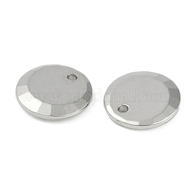 CCBプラスチックチャーム  フラットラウンド  プラチナ  14x3mm  穴：1.6mm&nbsp;CCB-G020-40A-P-1