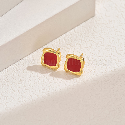 Alloy Square Stud Earrings&nbsp;ON5879-2-1
