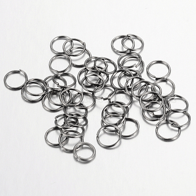 鉄オープン丸カン  ラウンド  ニッケルフリー  ガンメタ色  10x1.0mm  18ゲージ  内径：8mm  約5600個/1000g&nbsp;IFIN-A018-10mm-B-NF-1