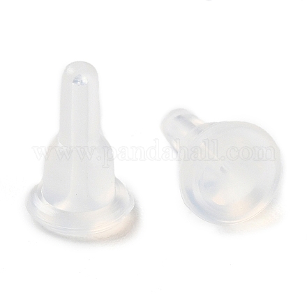 シリコン製ピアスキャッチ ピアスバックキャッチ 透明 6x10mm 穴:0.5mm SIL-D009-02-1