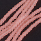 Baking Paint Transparent Glass Bead Strands, Frosted, Round, Light Salmon, 4mm, Hole: 1.1~1.6mm, about 200pcs/strand, 31.4 inch
