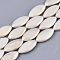 Shell Pearl Beads Strands, Spray Painted, Horse Eye, Bisque, 20x10x3.5mm, Hole: 0.9mm, about 18 pcs/Strand, 14.37 inch(36.5 cm)