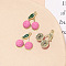 Alloy Pendants, Fruit Charms, Pink, 19x17mm
