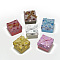 Cardboard Ring Boxes, with Sponge Inside, Square, Mixed Color, 5x5x4cm, 24pcs/bag