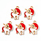 Alloy Enamel Pendants, Unicorn, Light Gold, Red, 20x15x3.5mm, Hole: 2.0mm