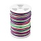 Segment Dyed Polyester Thread, Chinese Knotting Cord, Colorful, 0.8mm, about 10.93 yards(10m)/roll